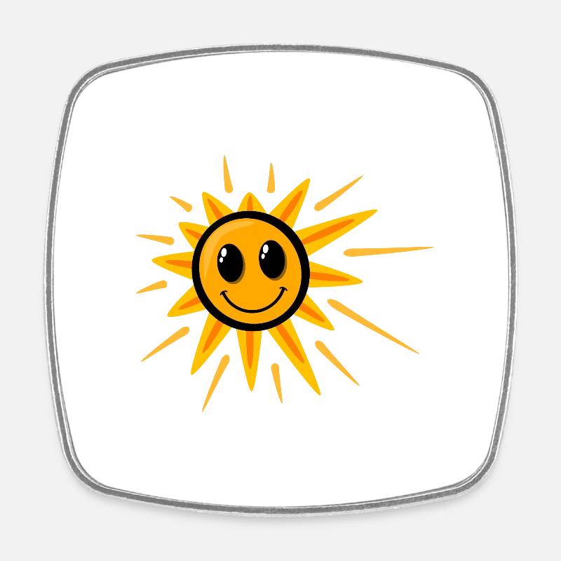 Sweet smiling sun - Square fridge magnet - white
