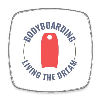 Bodyboarding Bodyboarder Surfing Sea Water Sport - Square fridge magnet - white - Front