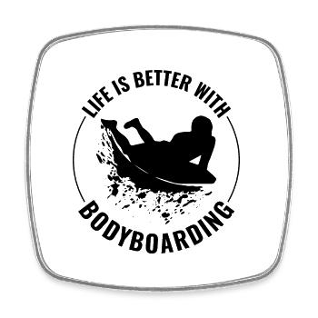 Bodyboard Bodyboarder Surf Sea Water Sport - Magnet carré - blanc - Devant
