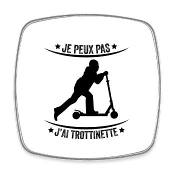 J'peux pas j'ai trottinette - Magnet carré - blanc - Devant