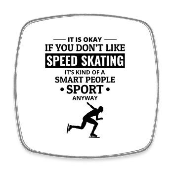 Speed Skating Ice Skater Skate Winter Sport - Square fridge magnet - white - Front