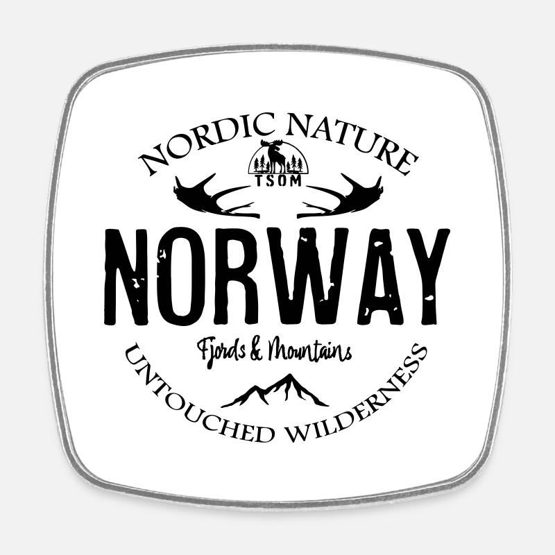 Nordic Nature - Norvège - Magnet carré - blanc