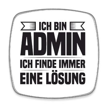 Administrator IT-ler Support Lösung Sysadmin Admin - Viereckiger Kühlschrankmagnet - Weiß - Vorne