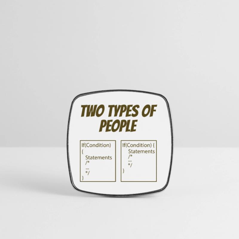 Two Types Of People Coder Programmer Computer Geek Viereckiger Kühlschrankmagnet