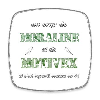 Un coup de Motivex et de Moraline - Magnet carré - blanc - Devant