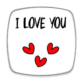 LIEBE. ICH LIEBE DICH. VALENTINSTAG. JUNGGESELLINNENABSCHIED. ICH LIEBE DICH. - Viereckiger Kühlschrankmagnet - Weiß - Vorne