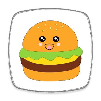 Burger, fast food, essen, kochen - Viereckiger Kühlschrankmagnet - Weiß - Vorne