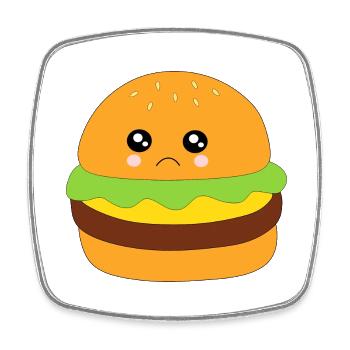 Burger, fast food, essen, kochen - Viereckiger Kühlschrankmagnet - Weiß - Vorne