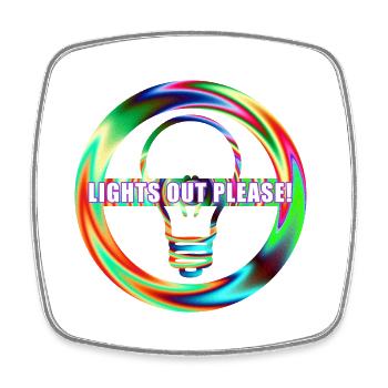 Licht Aus Lampe Aus Licht ausschalten - Viereckiger Kühlschrankmagnet - Weiß - Vorne