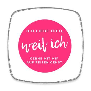 Jeder Reise mit dir ist ein Abenteuer für mich - Viereckiger Kühlschrankmagnet - Weiß - Vorne