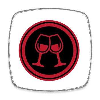 Wein Gläser - Viereckiger Kühlschrankmagnet - Weiß - Vorne