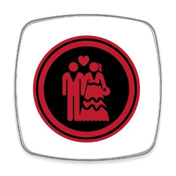 Couple wedding bridal couple - Square fridge magnet - white - Front