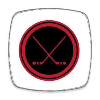 Ice hockey sticks - Square fridge magnet - white - Front