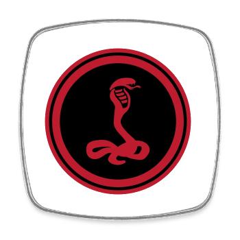 Cobra serpent - Magnet carré - blanc - Devant