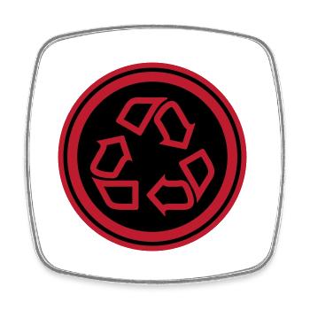Recycling Symbol - Square fridge magnet - white - Front