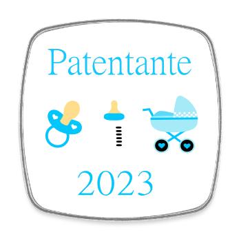 Patentante 2023 Taufe Geburt Junge - Viereckiger Kühlschrankmagnet - Weiß - Vorne