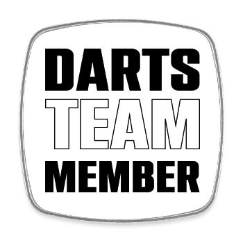 Darts Team - Viereckiger Kühlschrankmagnet - Weiß - Vorne