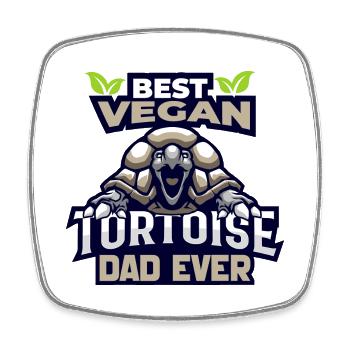 Tortoise - Square fridge magnet - white - Front