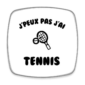 j’peux pas j’ai tennis - Magnet carré - blanc - Devant