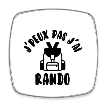 J’peux pas j’ai rando - Magnet carré - blanc - Devant