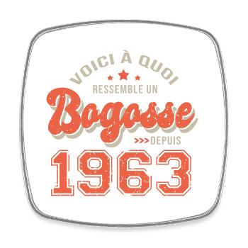1963 anniversaire bogosse cadeau drole 60 ans - Magnet carré - blanc - Devant