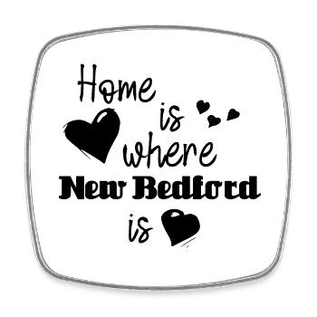 Zuhause à New Bedford - La maison est l’endroit où New Bedford - Magnet carré - blanc - Devant