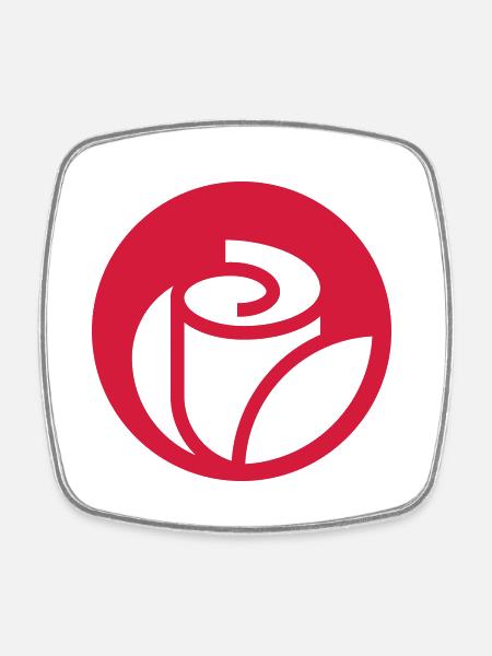 Rose - Viereckiger Kühlschrankmagnet - Weiß
