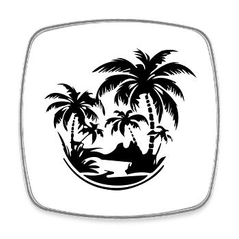 Island Summer Palm Beach - Square fridge magnet - white - Front