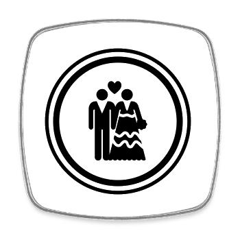 Couple wedding bridal couple - Square fridge magnet - white - Front