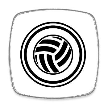 Volleyball Symbol - Viereckiger Kühlschrankmagnet - Weiß - Vorne