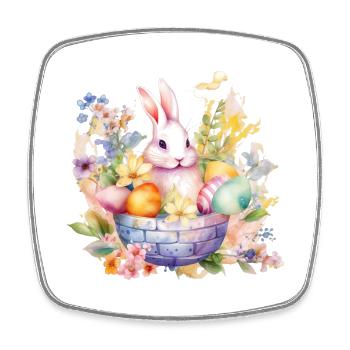 Frohe Ostern Hase Osterei für einen Osterhasen - Viereckiger Kühlschrankmagnet - Weiß - Vorne