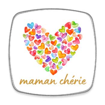 Maman chérie - cadeau fête des mères - Magnet carré - blanc - Devant