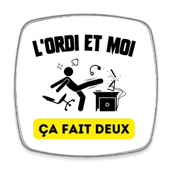 l'ordi et moi - Magnet carré - blanc - Devant