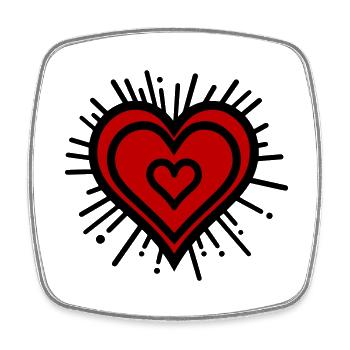 Herz Symbol Design - Viereckiger Kühlschrankmagnet - Weiß - Vorne