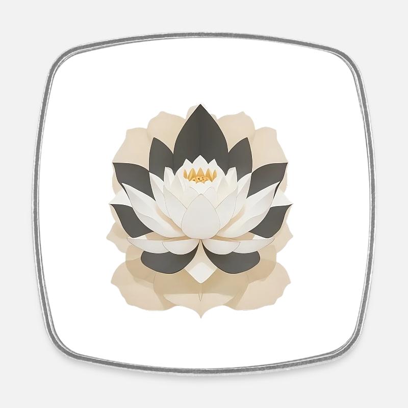 Lotus - Square fridge magnet - white