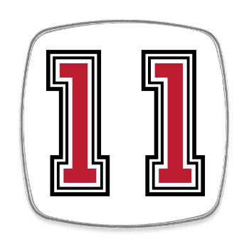 11 Number symbol - Square fridge magnet - white - Front