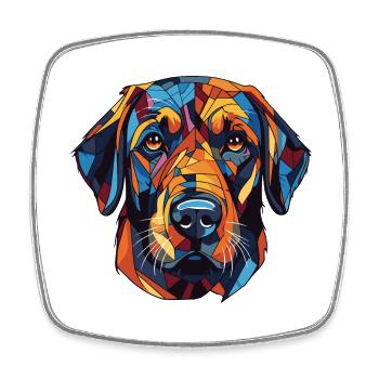 Labrador Hund Kopf - Viereckiger Kühlschrankmagnet - Weiß - Vorne