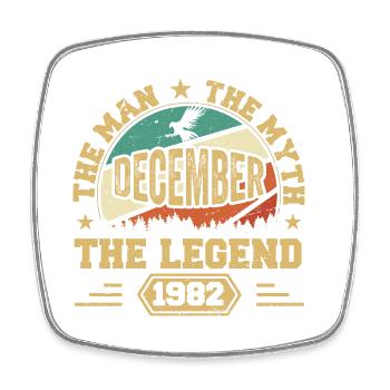 December 1982 Birthday December 1982 Gift - Square fridge magnet - white - Front