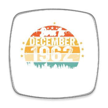 Original Dezember 1962 Jahrgang Geburtstag 1962 - Viereckiger Kühlschrankmagnet - Weiß - Vorne