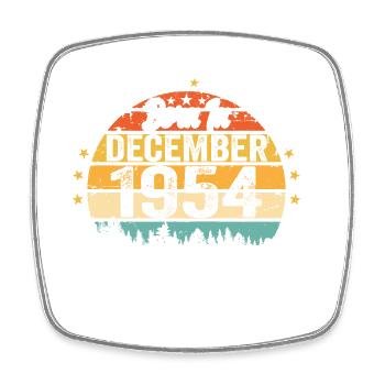 Original décembre 1954 Vintage anniversaire 1954 - Magnet carré - blanc - Devant