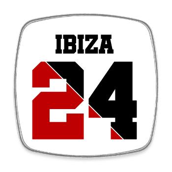 Ibiza 24 - Square fridge magnet - white - Front
