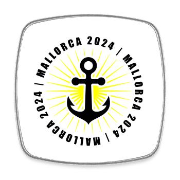 Mallorca 2024 holiday - Square fridge magnet - white - Front