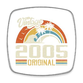 Vintage 2005 Vintage Rétro Cadeau Anniversaire - Magnet carré - blanc - Devant