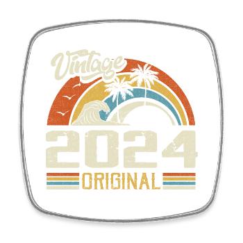 Vintage 2024 Vintage Retro Birthday Gift - Square fridge magnet - white - Front