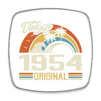 Vintage 1954 Vintage Retro Anniversary Gift - Square fridge magnet - white - Front