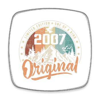 Original 2007 Retro Geburtstagsgeschenk Geboren im Jahr 2007 - Viereckiger Kühlschrankmagnet - Weiß - Vorne