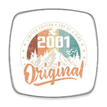 Original 2001 Retro Geburtstagsgeschenk geboren im Jahr 2001 - Viereckiger Kühlschrankmagnet - Weiß - Vorne
