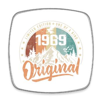 Original 1969 Retro Birthday Gift Born in 1969 - Square fridge magnet - white - Front