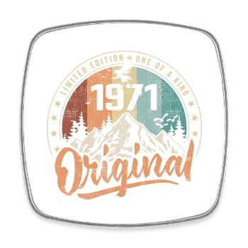 Original 1971 Retro Birthday Gift Born in 1971 - Square fridge magnet - white - Front