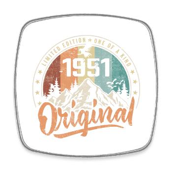 Original 1951 Rétro Cadeau Anniversaire Né En 1951 - Magnet carré - blanc - Devant